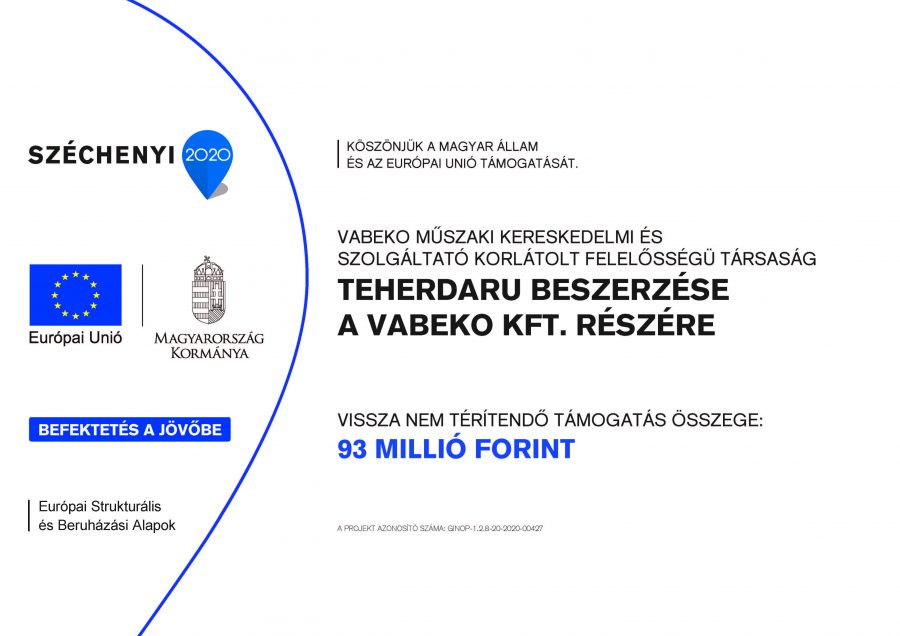 Teherdaru beszerzése a Vabeko Kft. részére